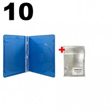10 PREMIUM SLIM Blu-Ray Single DVD Cases 7MM & 100 OPP Bags