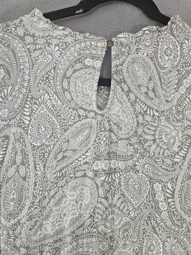 Knox Rose Women Midi Tier Dress XL Paisley Flouce Cottagecore Boho Texture Vneck - Picture 8 of 8