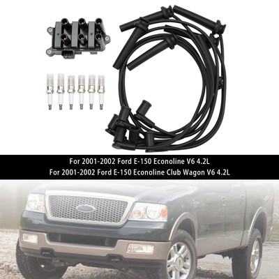 Ignition Coil+6 Spark plug+6 Wire FD498 Für Ford F150 E150 Taurus Mazda Mercury,