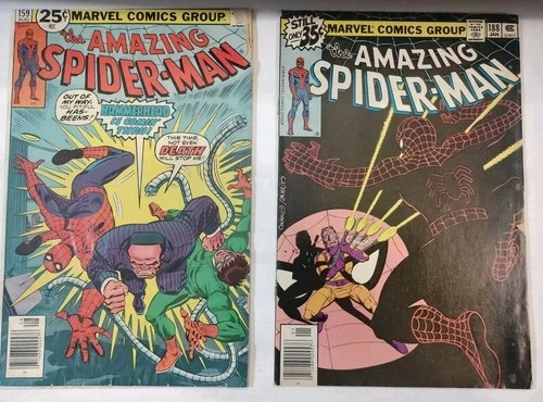 SPIDER-MAN 2 BOOK LOT (BRONZE AGE)#159 & 188 READER COPIES-HAMMERHEAD  & DOC OCT