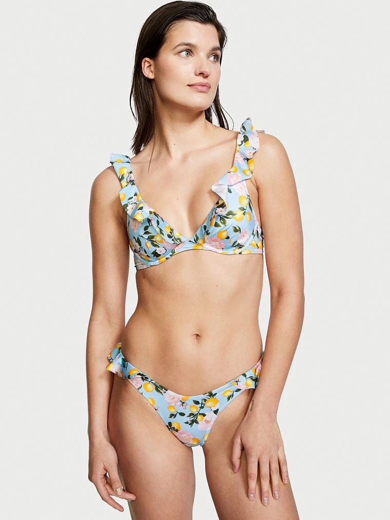 COSTA DEL REY Haut de bikini bandeau - Feuillage rouge | Bikini Village