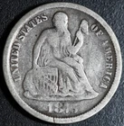 1875-CC - BELOW BOW SEATED LIBERTY DIME