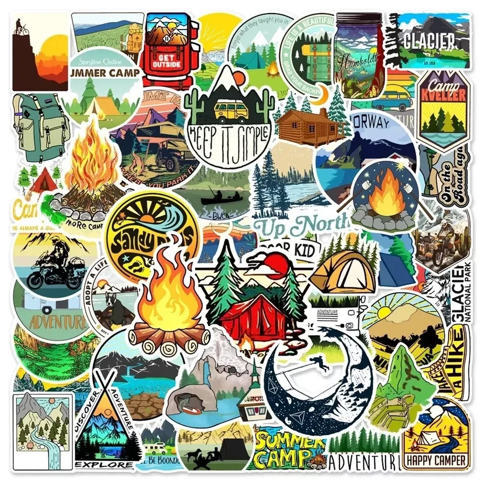 Camping BBQ Travel Stickers - Various Images & Pack Sizes - Indoor Only - Image 4 of 4