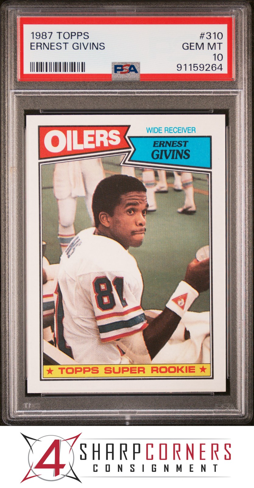 1987 TOPPS #310 ERNEST GIVINS RC OILERS PSA 10