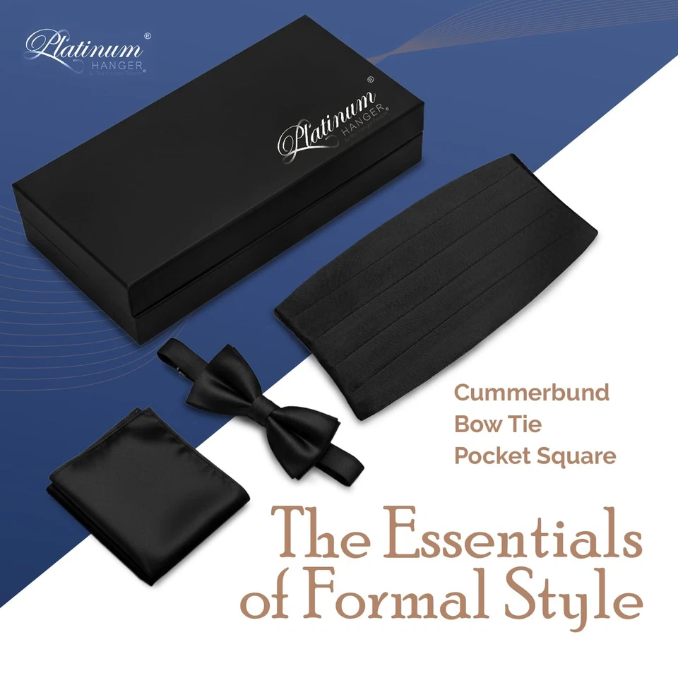 Pañuelo de pajarita de satén para hombre conjunto de 4 pliegues gran variedad de colores lisos... Foto 2 de 4