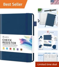Navy Blue A5 Ledger Notebook - Manage Transactions & Achieve Financial Goals
