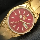 VINTAGE REFURBISHED SEIKO 5 AUTOMATIC 6309A JAPAN MENS RED DIAL WATCH a442389-4