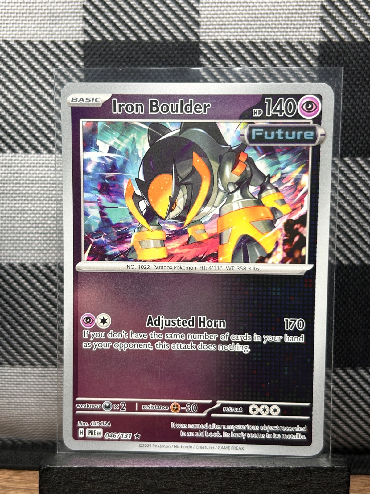 Pokemon TCG; Iron Boulder 46/131, Prismatic Evolutions _ REVERSE HOLO