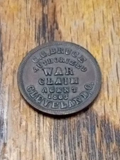 1863 Civil War Token Store Card C.G. Bruce Cleveland Ohio Authorized War Claim