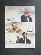 Trump / Hogan / Vance 2024 Leaf Exclusive Legends Edition Trio RC 10 count lot 