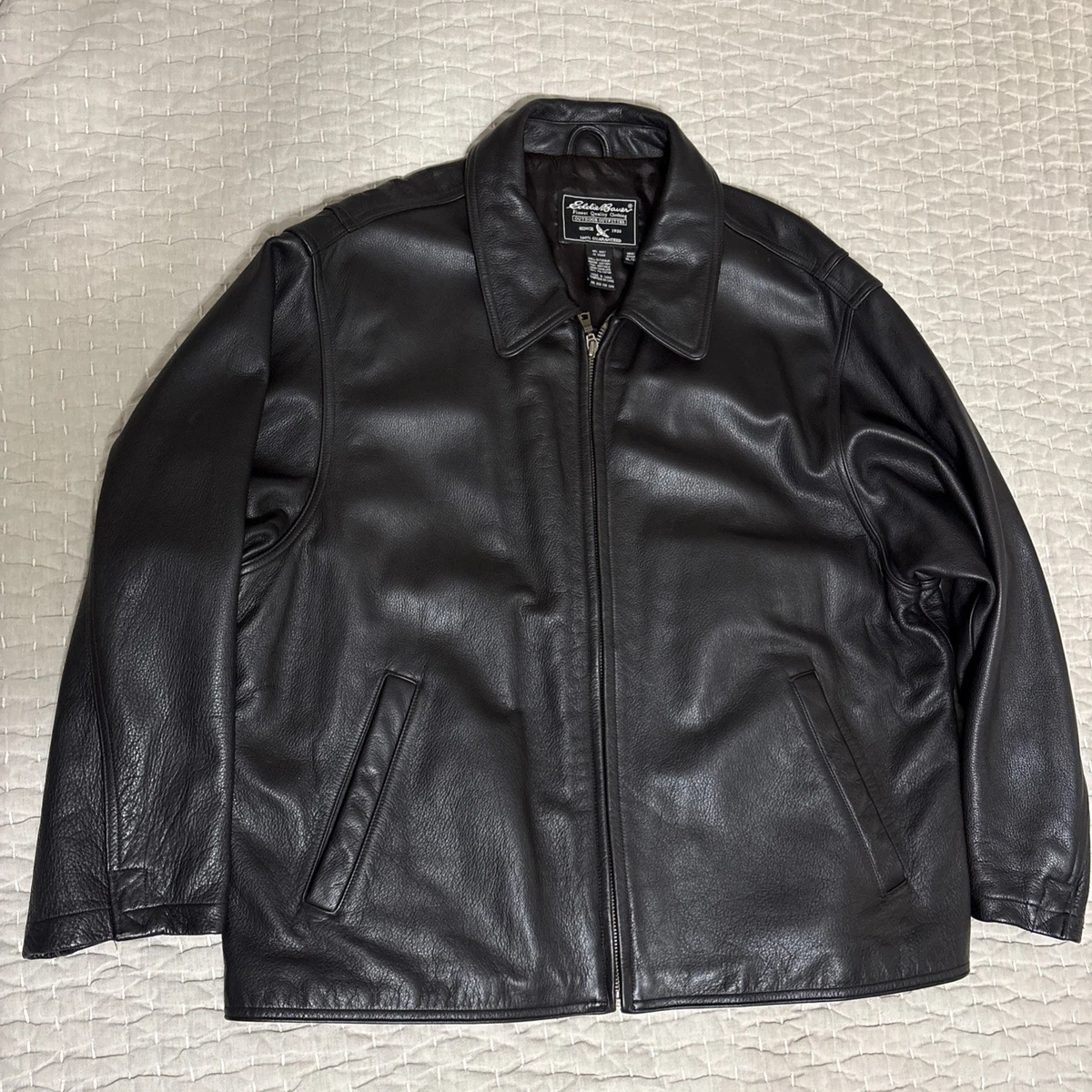 Eddie Bauer Leather Outer Shell Black Coats, Jackets & Vests for