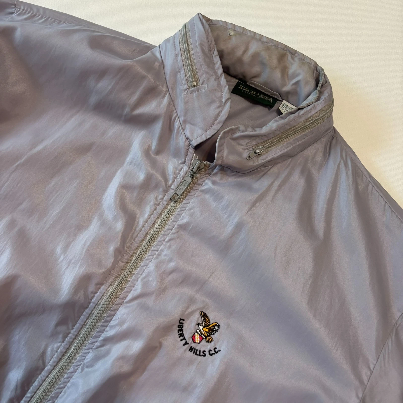 Vintage 90s Izod Club Nylon Windbreaker Jacket Men’s L Hidden Hood Dadcore Golf