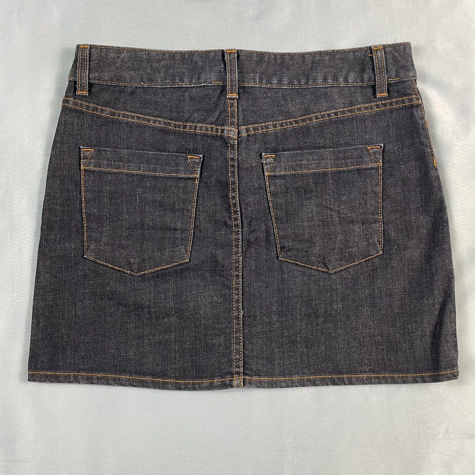 J.Crew 牛仔牛仔裤迷你裙,尺寸 32 (12) 深蓝色 Y2K 美国制造 Exc. 15 英寸长 — 第 2/4 张图片