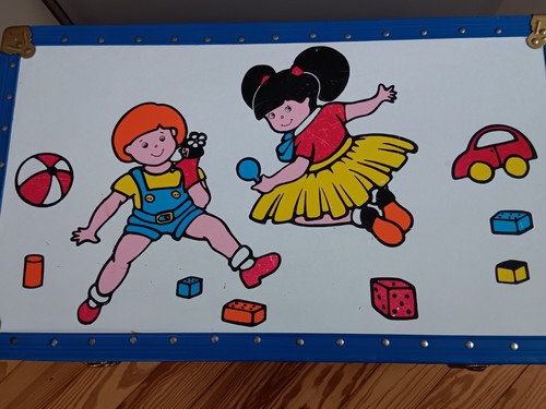 Baule cassapanca In Legno Serigrafato Bambino Treno bauli Riolfo giochi bambini - Foto 3 di 14