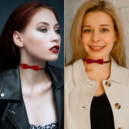 Womens Velvet Bow Knot Lace Bell Adjustable Choker Collar Necklace Party Jewelry - Bild 4 von 20