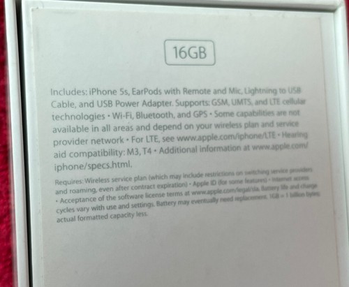 Apple iPhone 5s EMPTY BOX ONLY 16 GB - Picture 4 of 4
