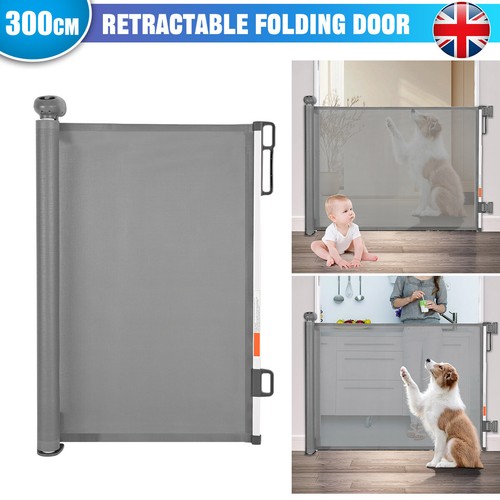 Retractable Baby Toddler Stair Gates Pet Dog Gate Safety Guard Folding Isolation - Picture 11 of 20