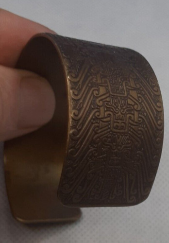 Bracelet Antique Brass Etched Bangle Cuff| Brass … - image 1