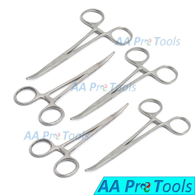 5 Curved Stainless Steel Halsted Locking Forceps / Mosquito / Kelly