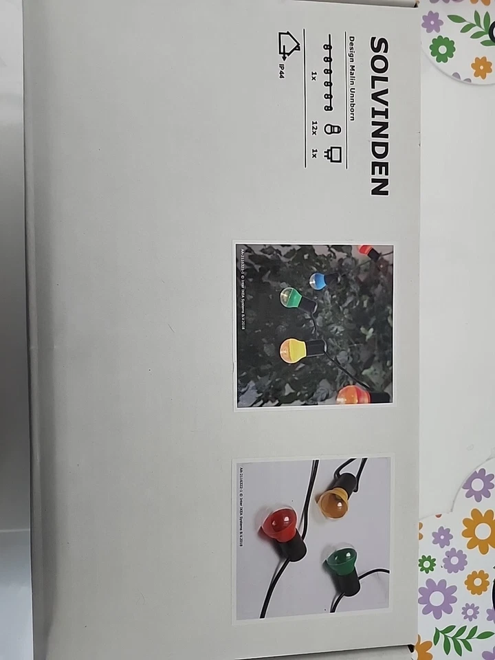 IKEA Solvinden Multicolor Outdoor Indoor String 12 Lights 204.221.17 21777 - Image 2 of 4