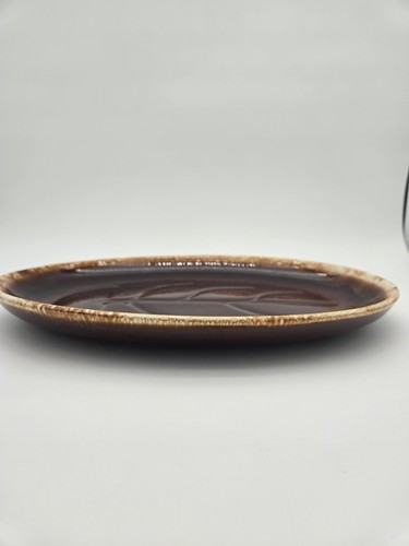 McCoy Tree of Life 13" Brown Glaze Drip Meat Serving Platter Tray Vintage - Picture 3 of 9