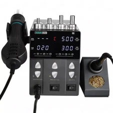 SUGON Dual Display Soldering Station with 202 Hot Air Gun Soldering Iron Tool