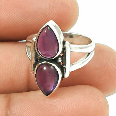 Natural Amethyst Ring 925Sterling Silver African Amethyst Gemstone Charming Ring
