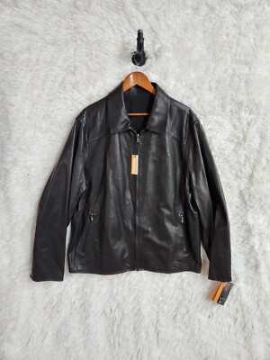 Vertical By Robert Comstock Mens  Leather Motorcycle Jacket Black XL Reversible
