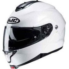 HJC C91 Plain White Gloss Flip Up Front Modular Motorcycle Helmet