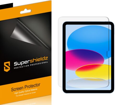 3 x protection d'écran transparente Supershieldz pour iPad 10e génération 10,9 pouces 2022 - Photo 1 sur 2