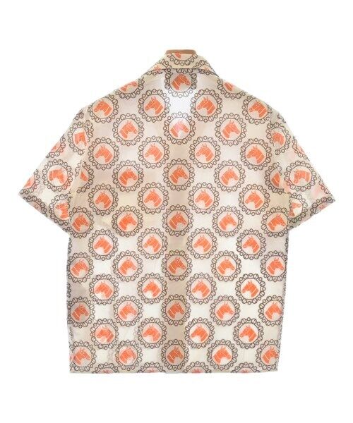 【グッチ】 Tops - Shirts ブラウス・シャツ GUCCI Casual Shirt BeigexOrangexBrown(Total pattern) 46