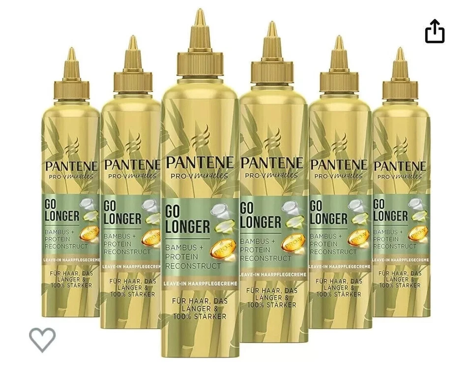 Pantene Pro-V Miracles Go Longer Protein Leave-in Cream with Bamboo Pack of 6