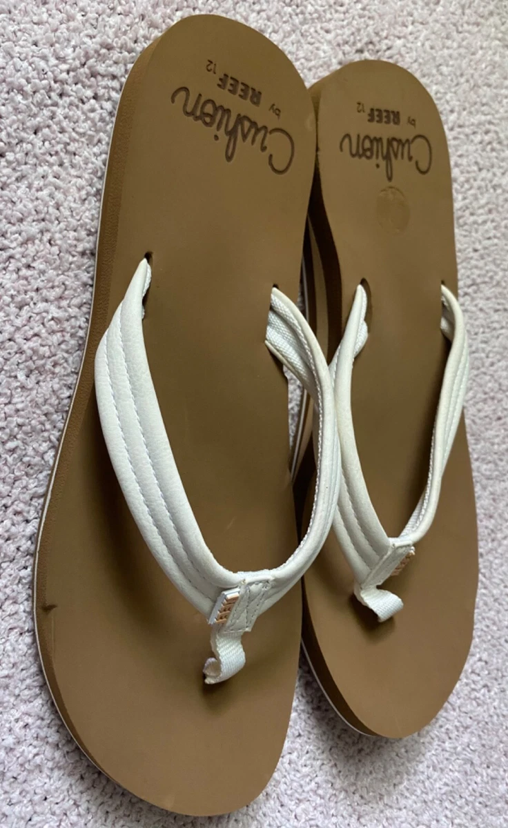 Reef Women's Cushion Breeze Flip Flops 12 US Color: Cloud FAST SHIP!