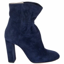 62454 auth CHLOE midnight blue suede Ankle Boots Shoes 38