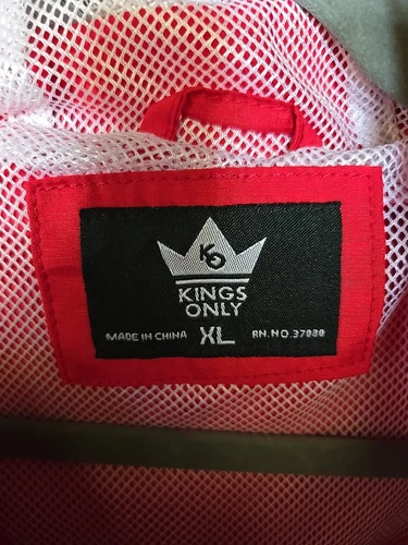 Kings Only Brand  Red Windbreaker Pullover Zip Hoodie Size XL image 4
