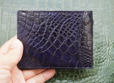 Dark Blue Real Genuine Crocodile Leather SKIN Men's Money Clip WALLET  Q22
