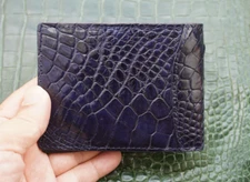 Dark Blue Real Genuine Crocodile Leather SKIN Men's Money Clip WALLET  #Q22
