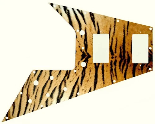 Gibson Flying V Pickguard for '67 Re-Issue Custom Guitar Graphical Tiger Print
