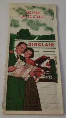 SINCLAIR REFINING OIL 1951 EASTERN UNITED STATES Color FOLD OUT MAP Rand McNally