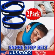Sleep Apnea Support Solution 2 PCS Anti Snore Chin Strap Stop Snoring Belt 