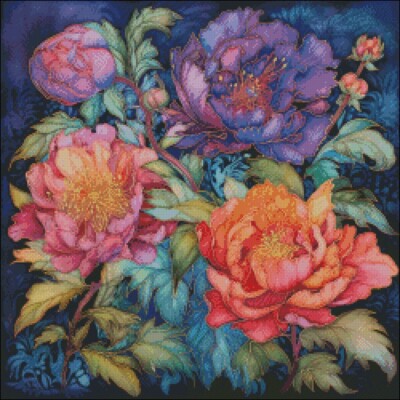 Peony Garden 2 - Counted Cross Stitch Kits Needlework Embroidery DIY