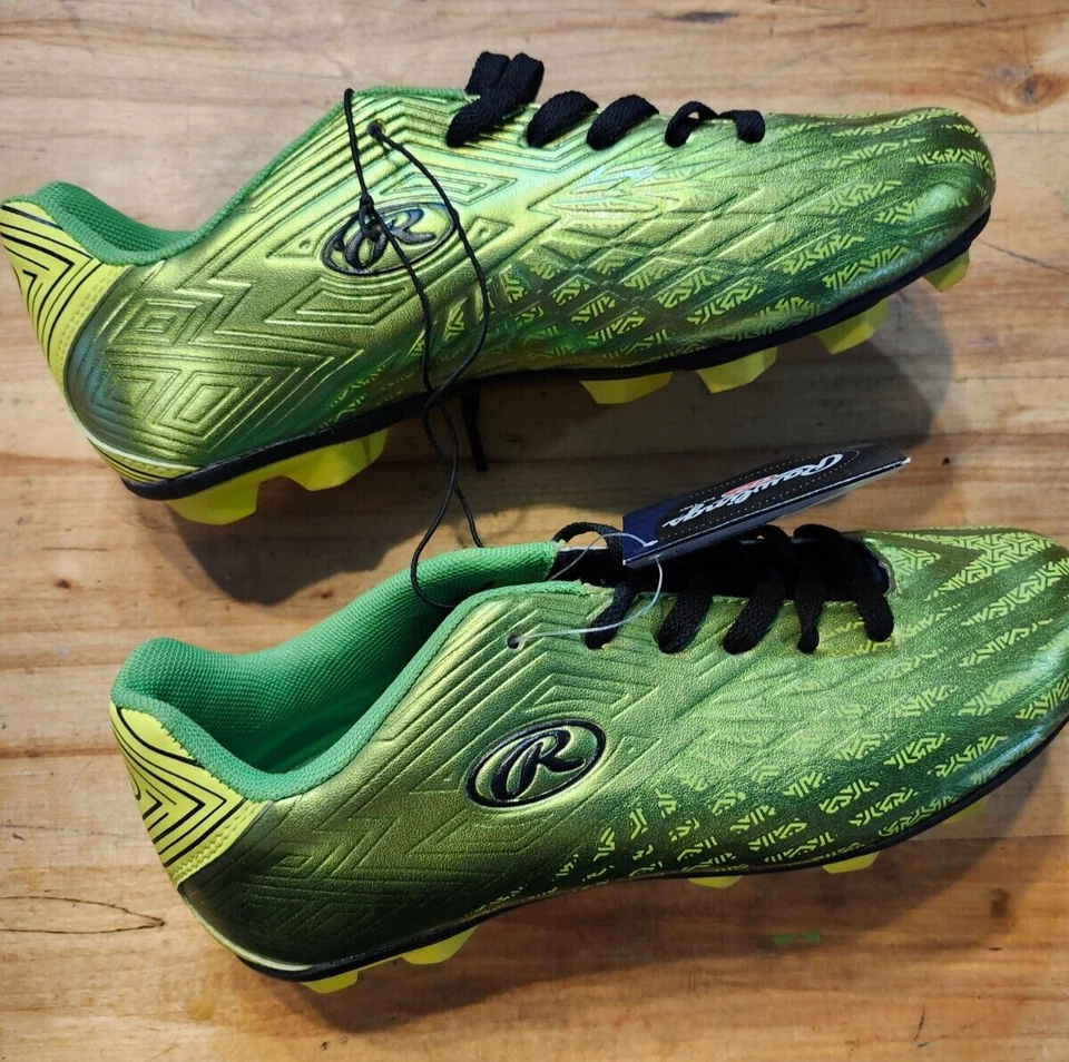 Rawling Zapatos de Béisbol Talla 5 Negro VERDE NUEVO Foto 3 de 3