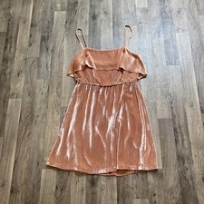 Alice+Olivia Mini Dress Size 8 Peach Velvet Silk