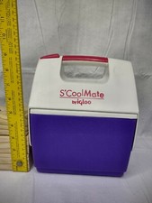 Vintage 1990s Igloo S'Cool Mate Personal Lunch Box Cooler Made in USA Purple Red