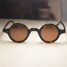 Round brown polarized sunglasses men's tortoise acetate glasses UV400 SMALL