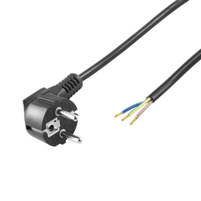 5m Netzkabel Stromkabel Anschlussleitung Zuleitung 3-polig Euro-Stecker