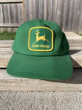 Vintage John Deere K Products USA MADE Green Trucker Farmer Hat SnapBack COWBOY