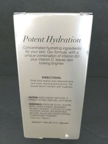 Olay Pressed Serum Stick Womens 0.47 Oz BRIGHTENING B3 Vitamin C Hydration NEW - Picture 3 of 5
