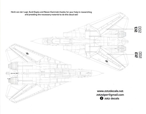 Zotz Decals 1/32 GRUMMAN F-14A TOMCAT VF-111 VF-213 and VF-21 - Picture 6 of 6