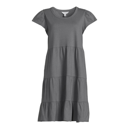 Time and Tru Women's Short Sleeve Knit Dress, Women's Knit Dress, Large (12/14) - Picture 2 of 4